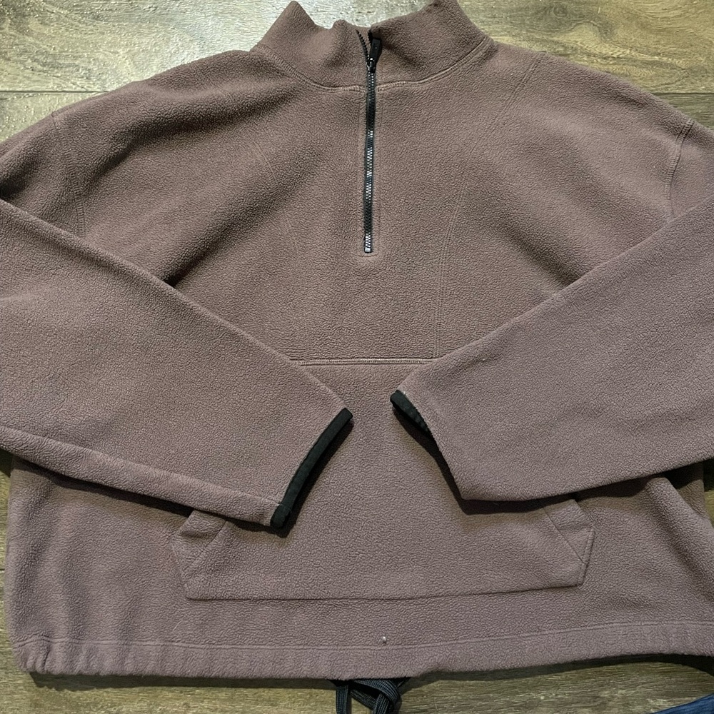 Pink fleece crop top